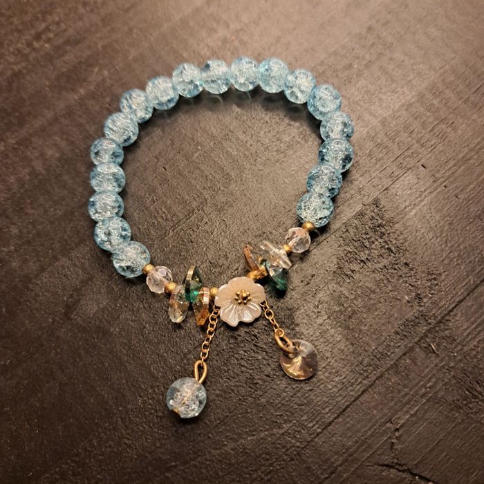 Bracelet bleu et blanc bohème - photo numéro 4