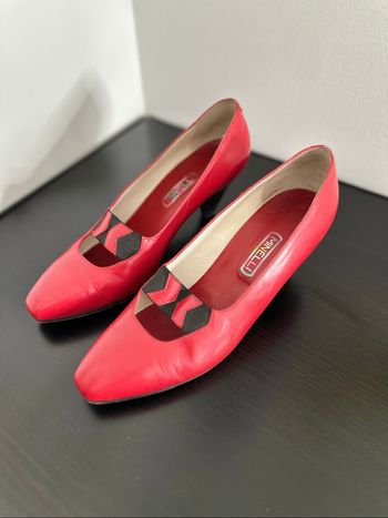 Escarpins rouge en cuir véritable Minelli Vintage T40
