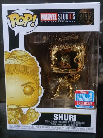 figurine funko pop gold marvel studio 10th anniversary de shuri