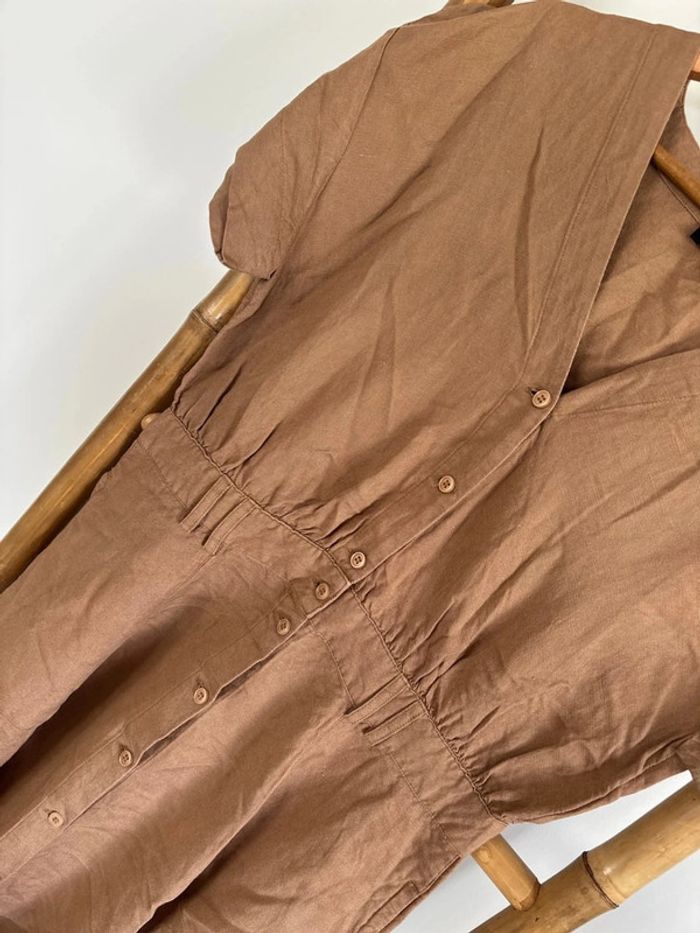 Robe longue marron en lin Caroll taille L / 40 - photo numéro 5