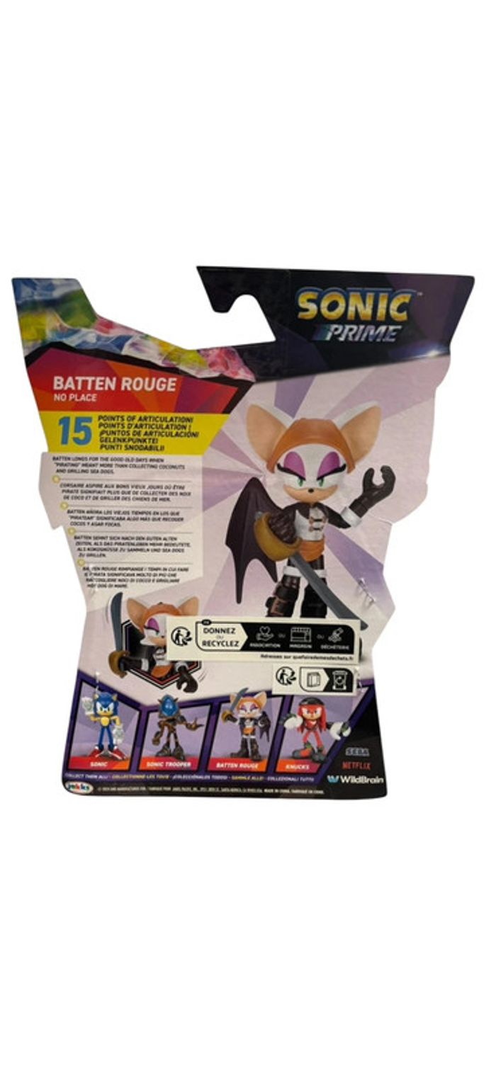 Figurine Sonic Prime Batten Rouge Jakks Pacific 13 cm neuf - photo numéro 2