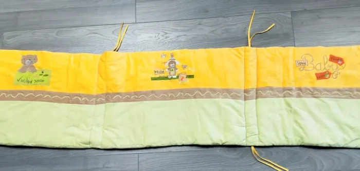 Ensemble turbulette, tour de lit et couverture garçon Ours au jardin - photo numéro 2