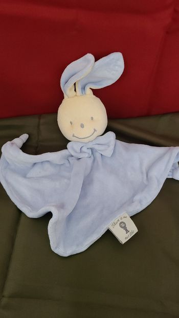 peluche lapin Bunny blue bleu pop-art doudou plat
