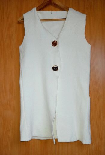 Gilet blanc sans manche 100% coton