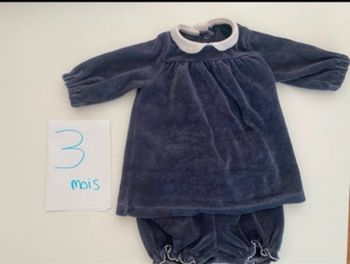 Robe velours et culotte petit bateau