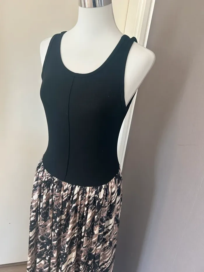 Emi jo robe longue noire à imprimer beige, multicolore femme, taille M/38 - photo numéro 2