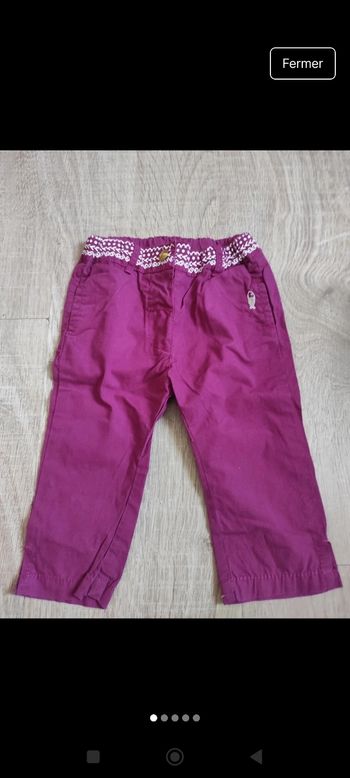 Pantalon fille taille réglable 9 mois