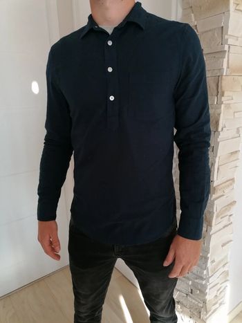 Jolie Chemise blouse taille S bleu marine