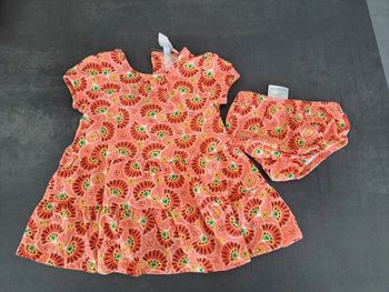 ensemble robe + bloomer orange fleurs