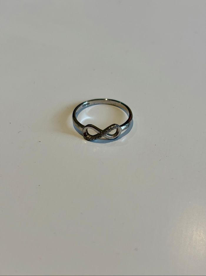 Bague argentée motif infini - Taille 48 - photo numéro 2