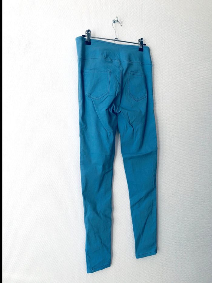 Pantalon taille haute taille 38 bleu clair - photo numéro 3
