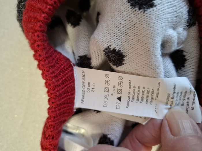 Joli béret fille à pompon Orchestra 53 cm 5/8 ans gris à pois blancs très bon état - photo numéro 5