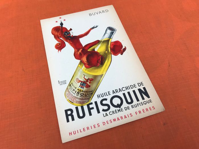 Ancien buvard  Huile arachide de Rufisquin  La crème de Rufisque  Huileries Desmarais Frères - photo numéro 2