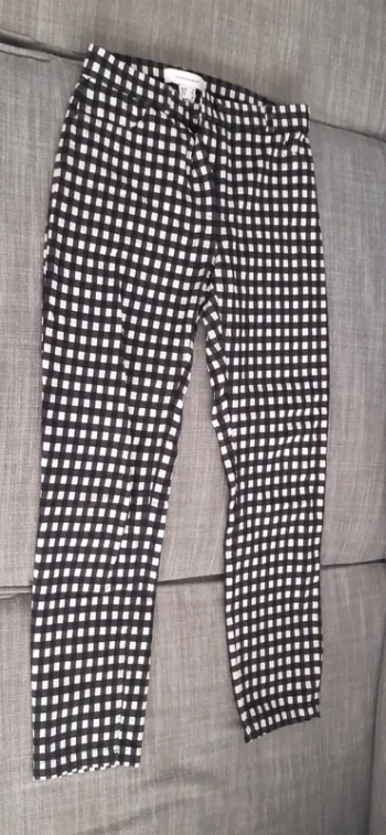 Pantalon slim/legging noir et blanc / taille 34 / Atmosphère