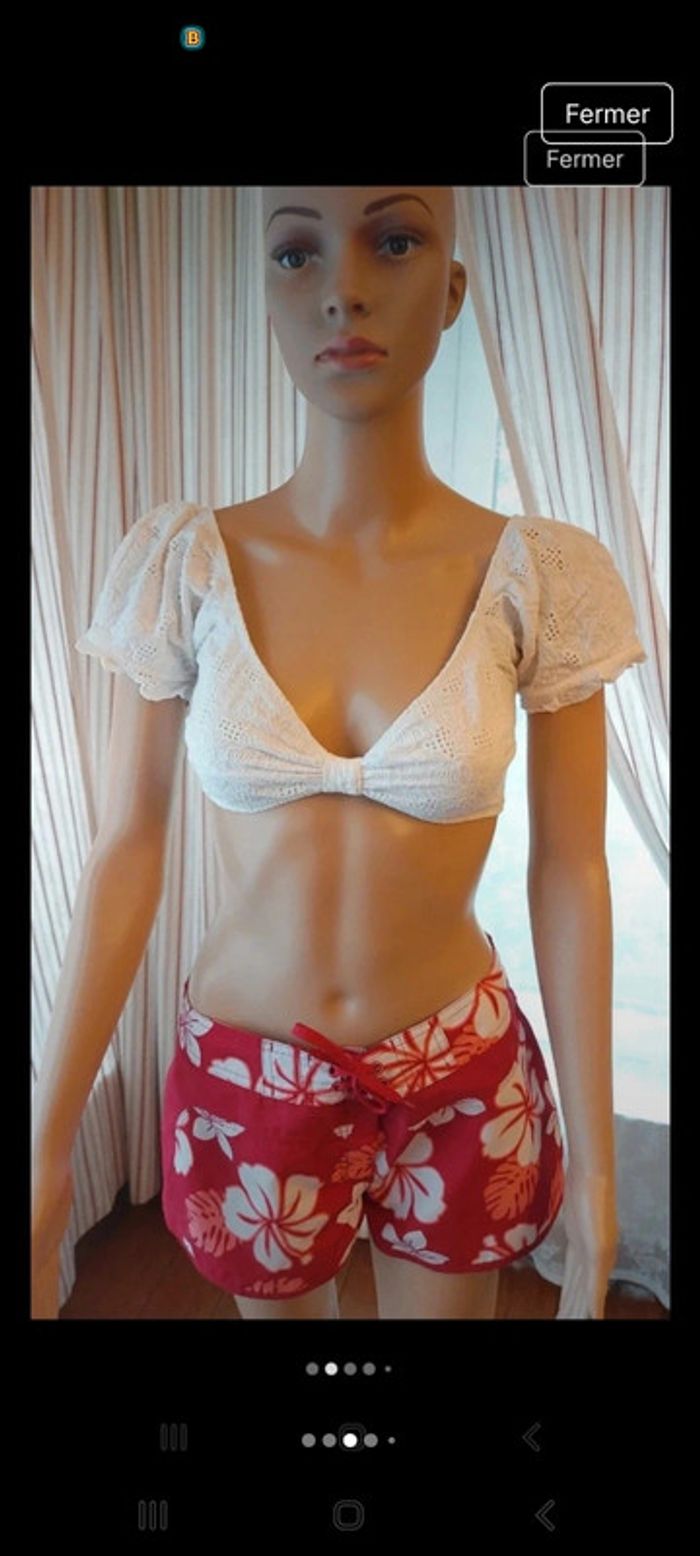 Haut de maillot Blanc dentelles Asos eu 36 Achat occasion