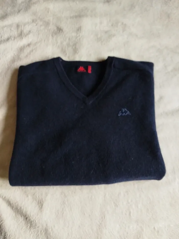 Pull marine col V Robe di Kappa 100% laine - photo numéro 3