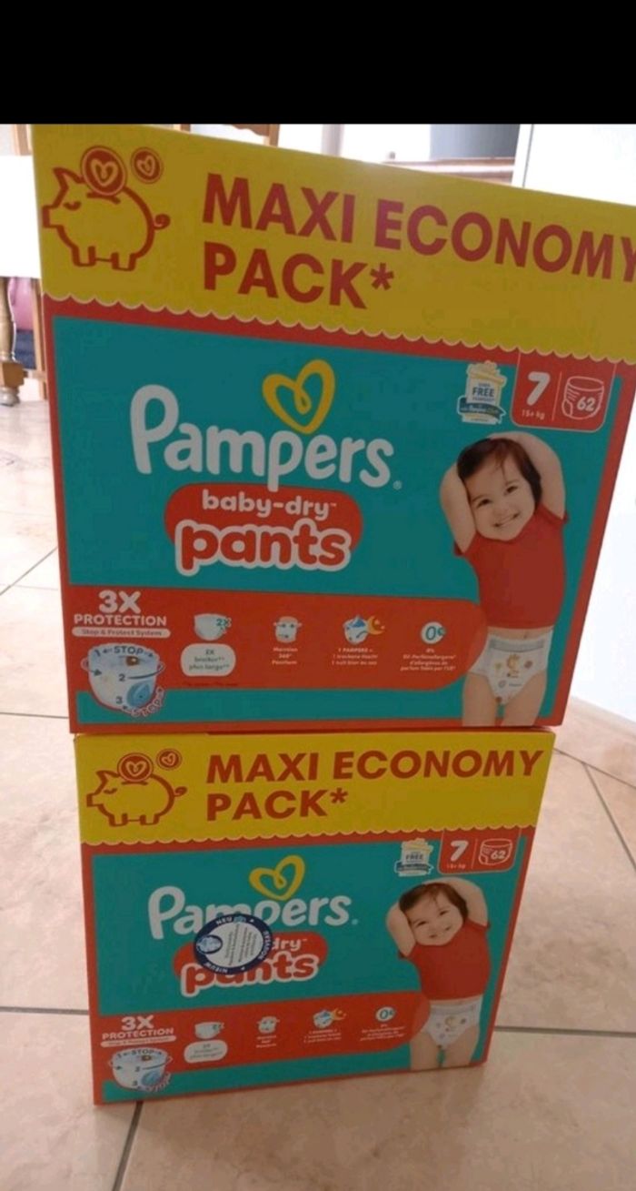 Lot de 2 cartons de couches culottes Pampers taille 7 à 50€ avec le code COCOON25 le lot passe à 37,50€ - photo numéro 2
