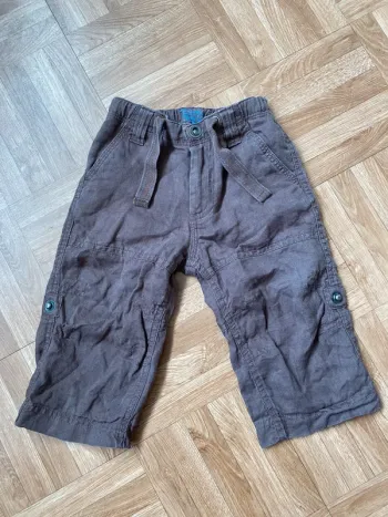 Pantalon réglable en short marron taille 12/18 mois Bout’Chou