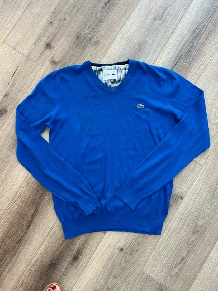 Pull homme Lacoste bleu taille M Fr4 polo manche longue homme sweat homme Lacoste - photo numéro 5