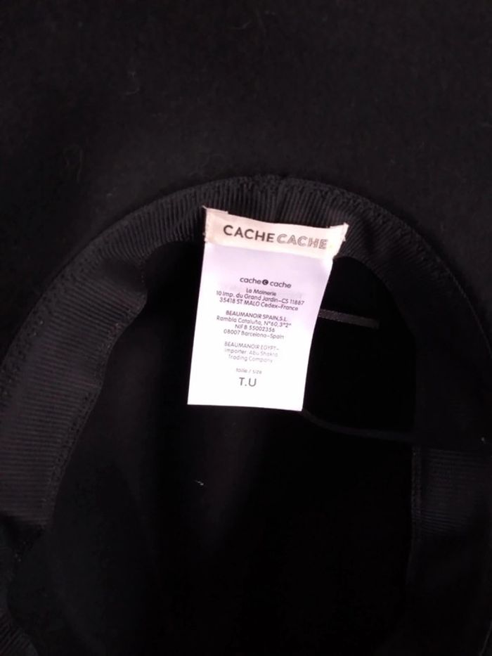 Superbe chapeau feutre noire cache cache - photo numéro 2