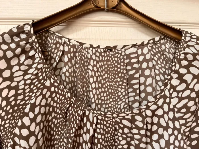 Top blouse Marron clair à motif blanc taille 42 - Vera Moda - photo numéro 4