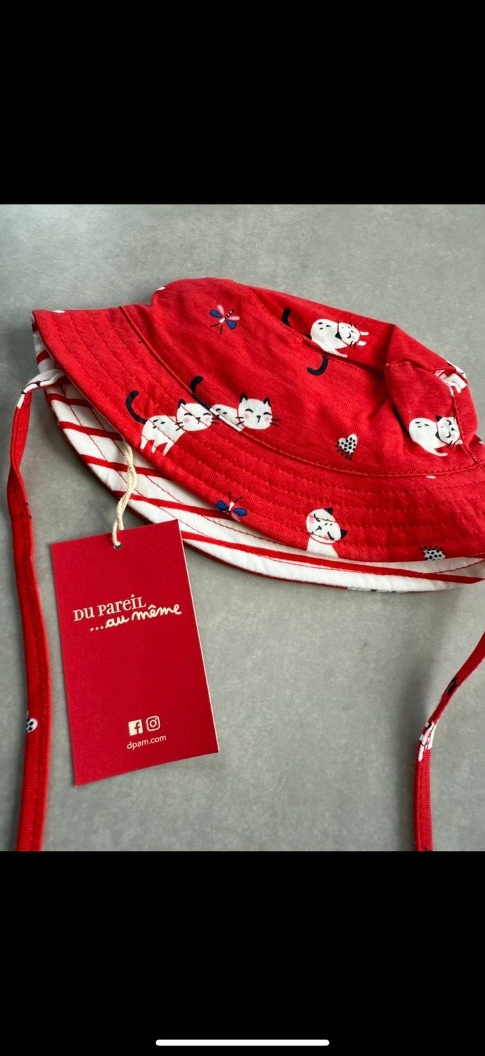 Chapeau avec ficelle mixte 1/3 mois - photo numéro 3