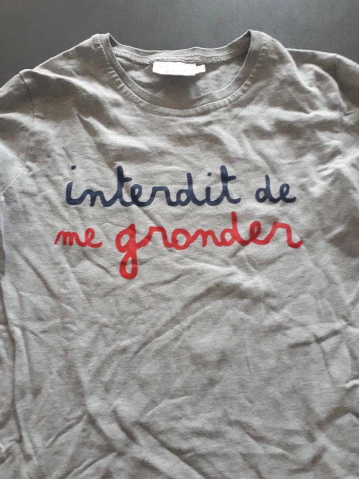 Tee-shirt manches longues interdit de me gronder 10 ans - photo numéro 2