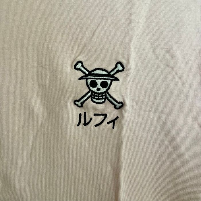 T-shirt rose pastel One Piece Luffy Taille L imprimé manga japonais V070 - photo numéro 2