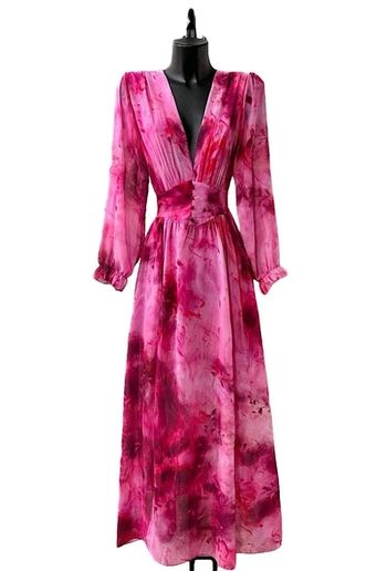 Robe longue rose fushia 