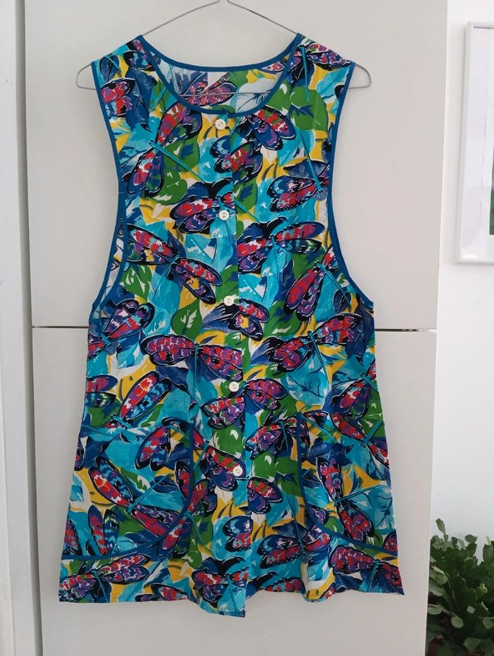Blouse tunique vintage boutonnée taille 36 estimée