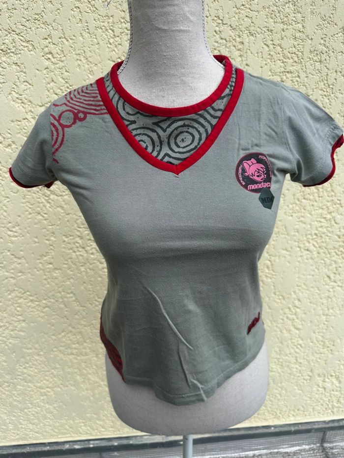 🌿 T-shirt kaki enfant 12 ans – Mondaca – Motif poupée & spirales