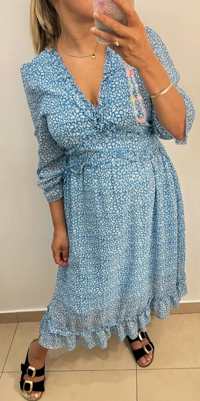 Robe Imprimée Léopard Avec Volant Taille M - photo numéro 3