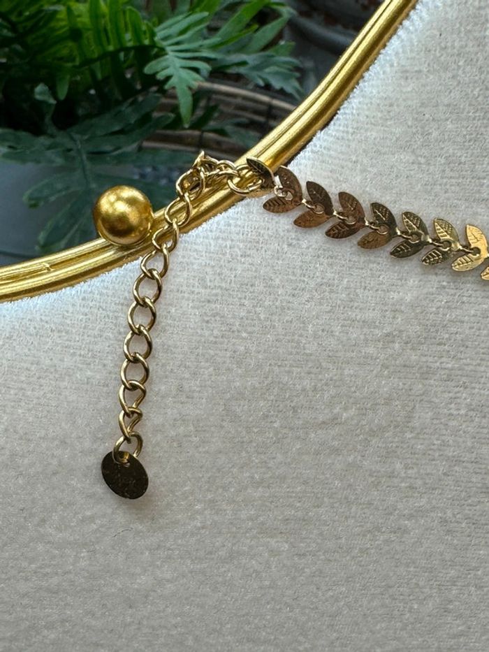 Collier réglable mi perles cœurs couleurs mi acier inoxydable or V - photo numéro 6