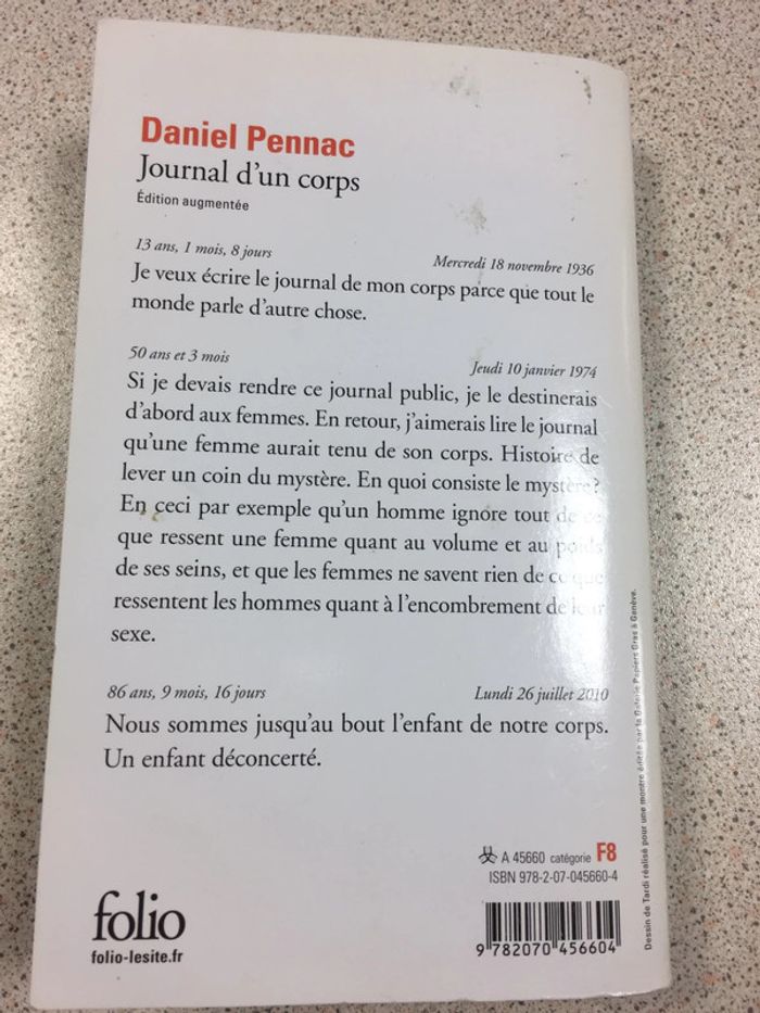Journal d'un corps Daniel Pennac - photo numéro 2
