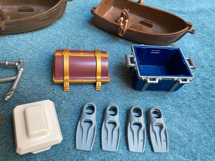 Petit vrac playmobil : barque coffre trésor palme palette encre casquette - photo numéro 4