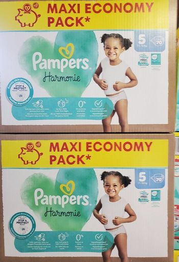 Couches Pampers Harmonie taille 5, 140 Couches.