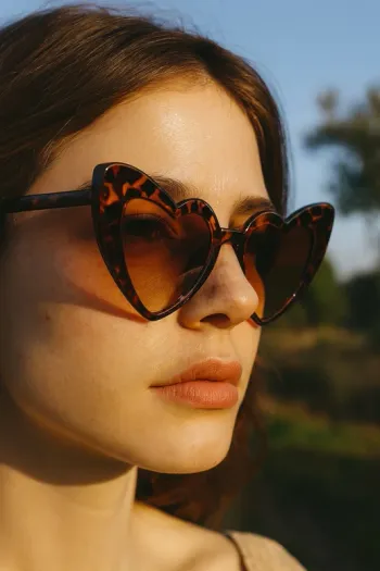 Lunettes de soleil en cœur motif léopard (neuves)