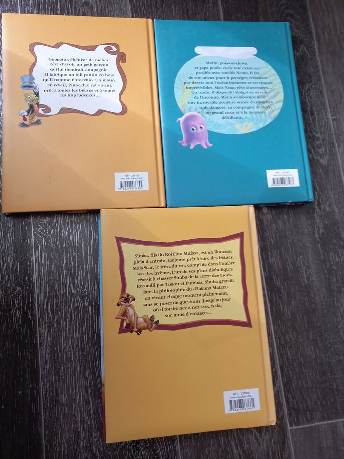 Lot 3 livres disney roi lion pinocchio nemo - photo numéro 2