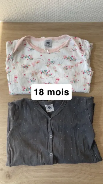 Lot de 2 pyjamas Petit Bateau 18 mois