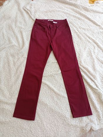 Pantalon bordeaux slim droit femme Camaïeu #vintage