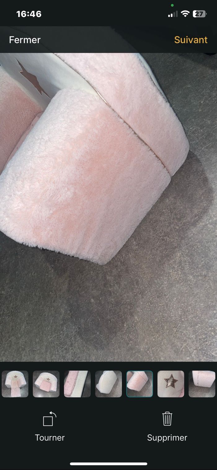 Fauteuil / Chauffeuse Enfant Étoile Rose douce. - photo numéro 4