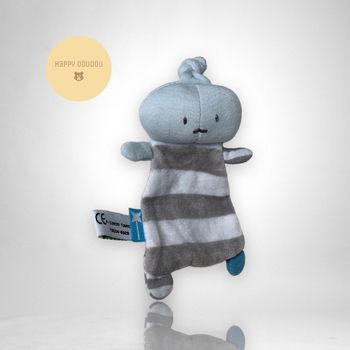 Doudou peluche mini personnage rayures gris Vertbaudet DP