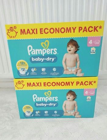 2x Couches Pampers Baby Dry Taille 4 MAXI PACK *216