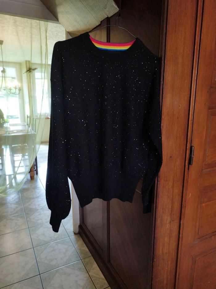 Pull sweat noir pailleté vintage Desigual L/40 y2k - photo numéro 12