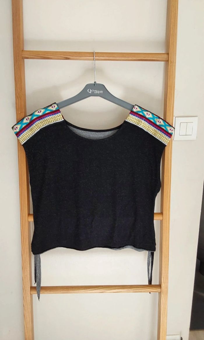 Joli haut top débardeur bohème,indien T 36 - photo numéro 3