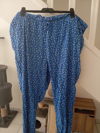 Pantalon bleu pois blanc Léger