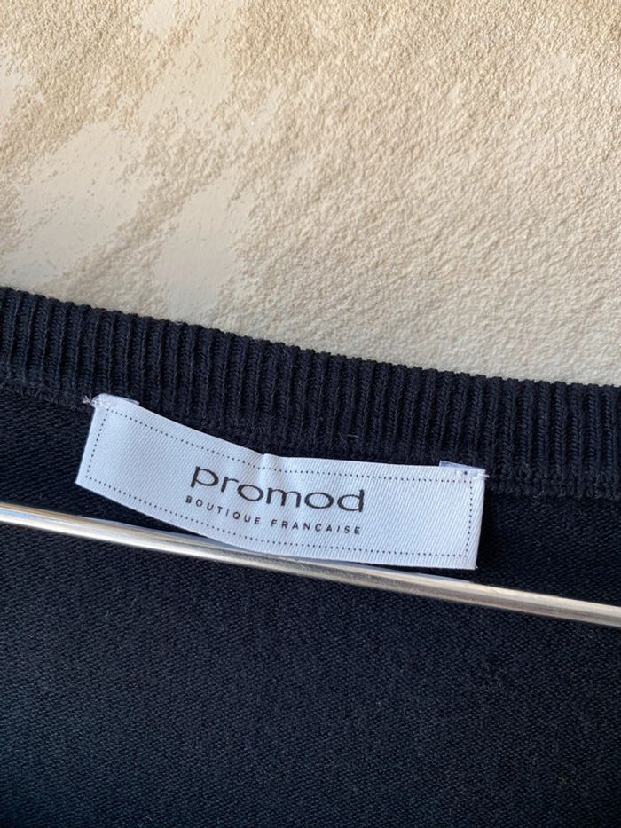 Joli Pull noir manches dentelle Promod M - photo numéro 8