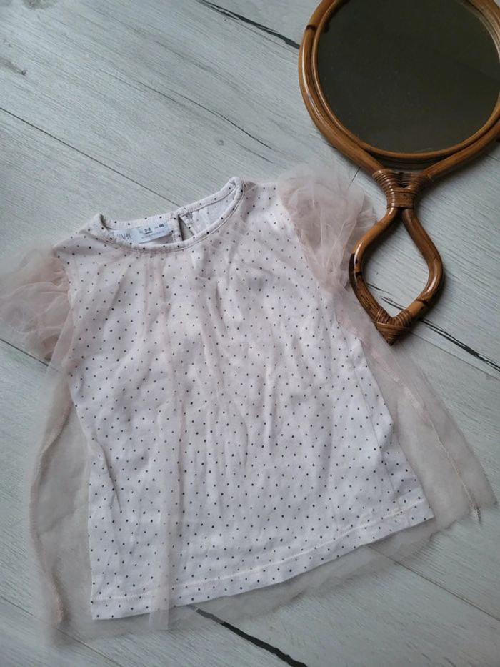 Tee shirt blouse zara 3ans neuve à pois