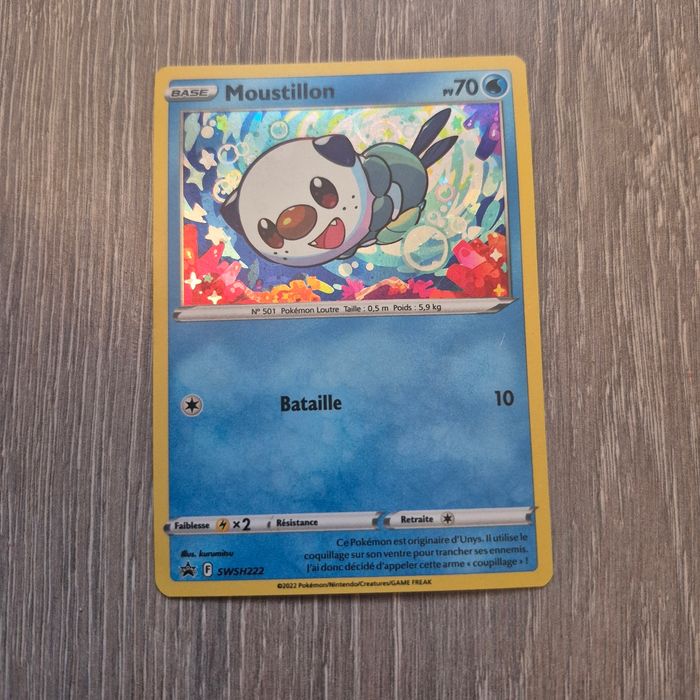 Carte Pokemon Holo. Moustillon Pv 70 . SWSH222 - Carte Rare - Épée et Bouclier