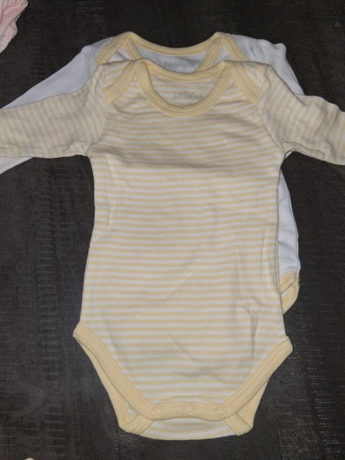 Lot de 3 bodies jaune et blanc Kimbaloo manche longue - photo numéro 2